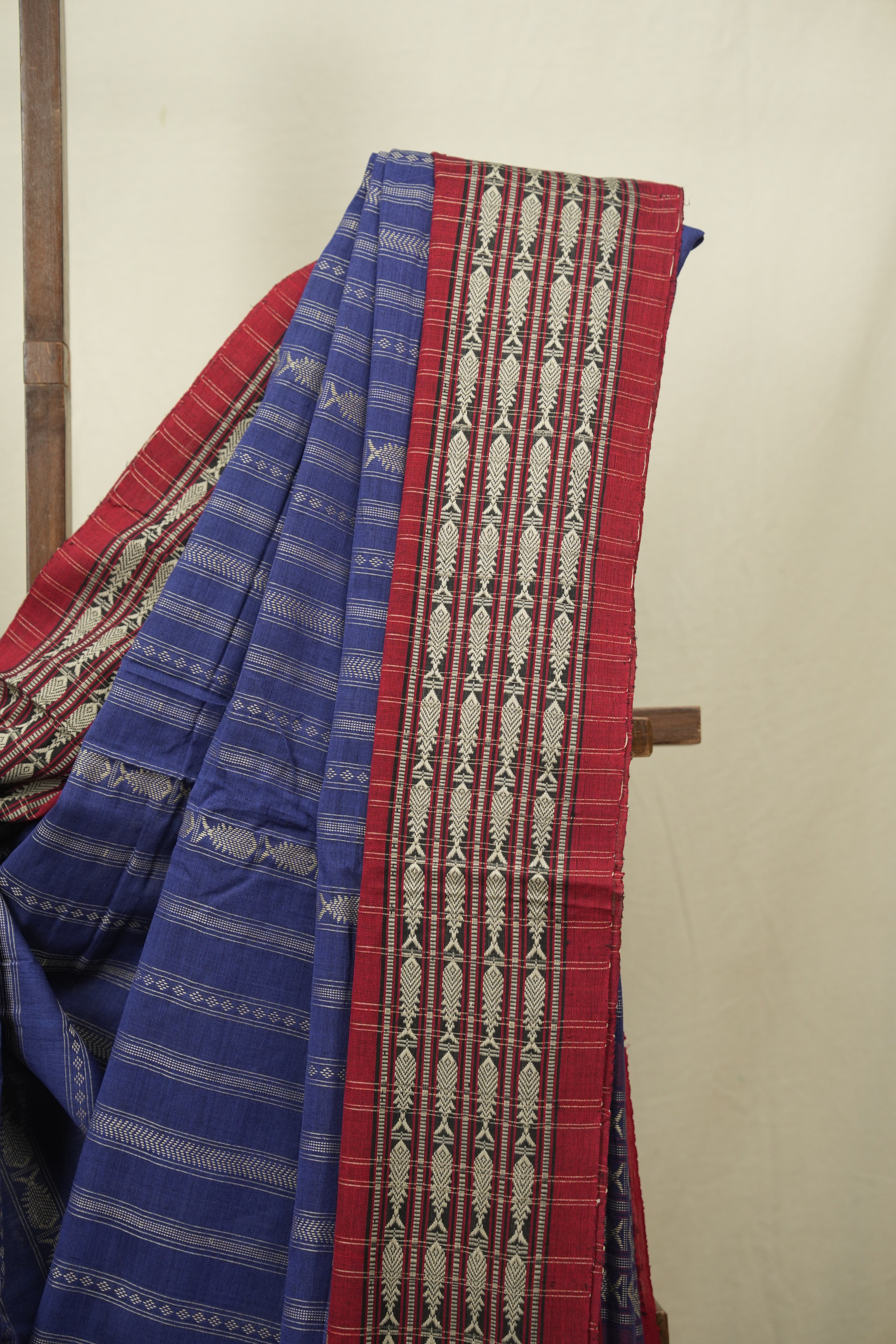 Navy Blue Bengal Cotton Saree - SRNBBCS179