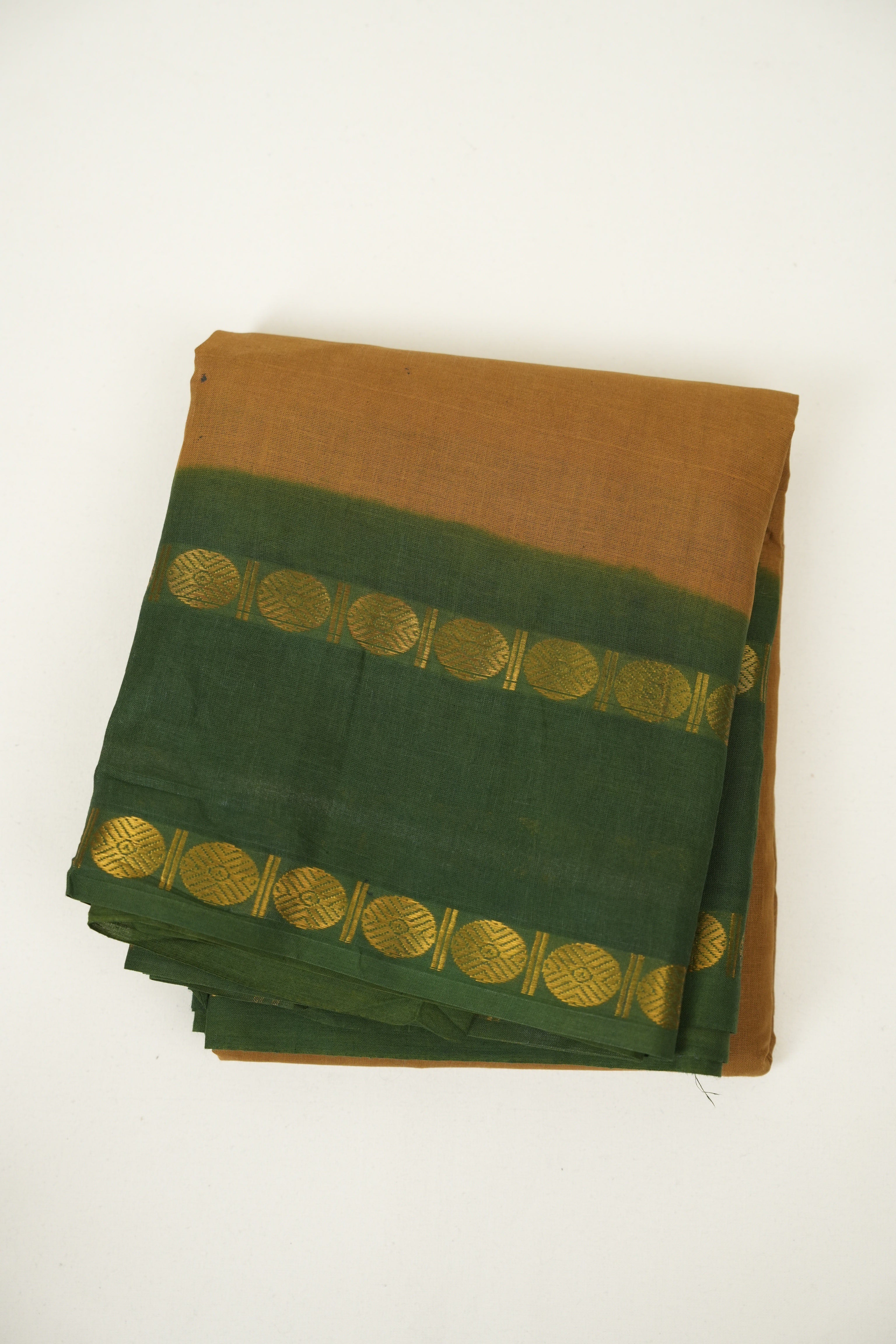 Khaki Sungudi Cotton Saree - SRKSCS180