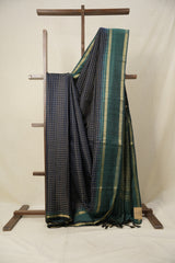 Navy Blue Raw Silk Saree - SRNBRSS917
