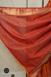 Orange Maheshwari Tissue Saree - SROMTS724