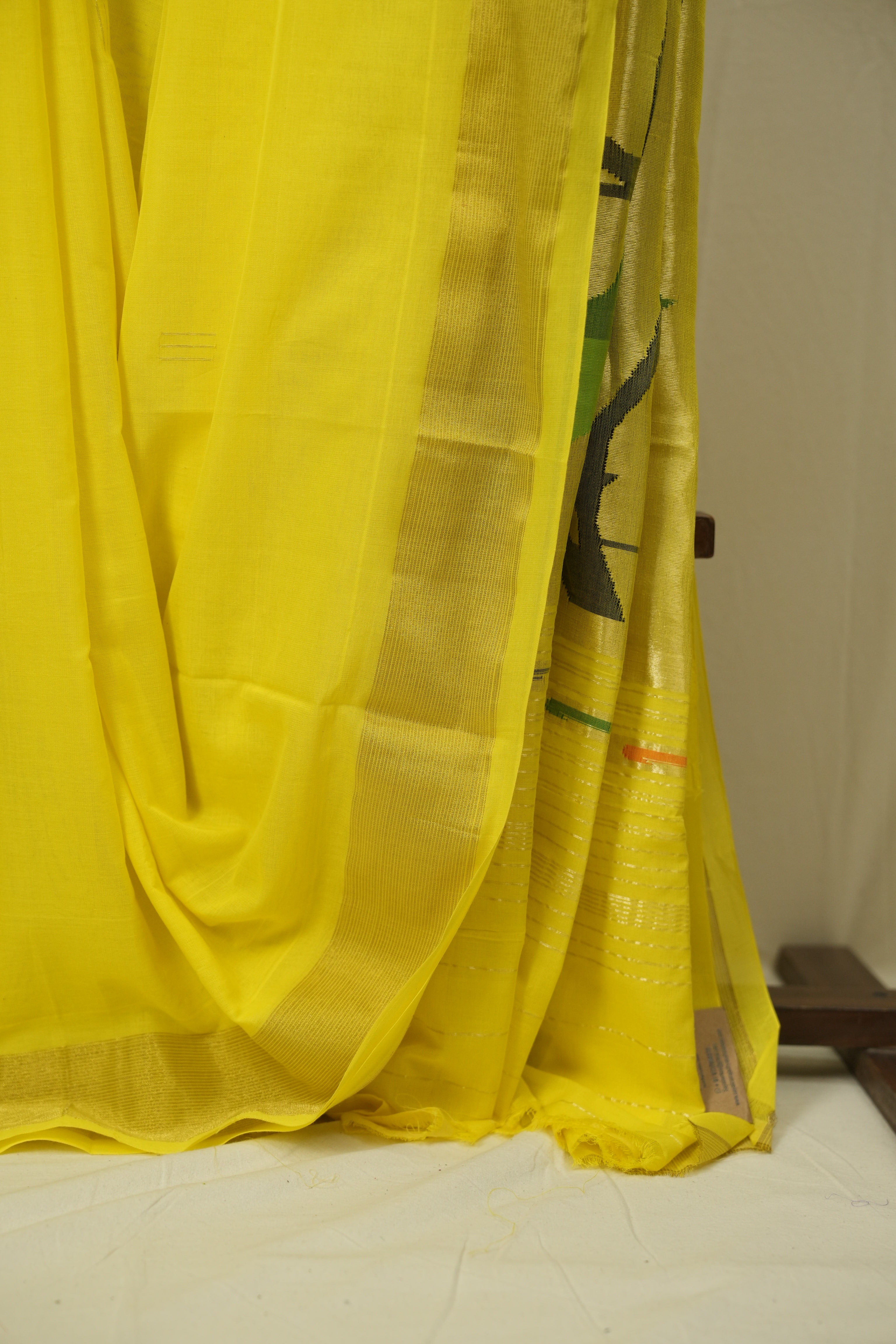 Lemon Yellow Cotton Paithani Saree - SRLYCPS766