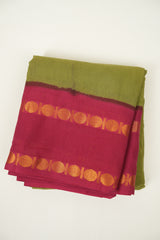Moss Green Sungudi Cotton Saree - SRMGSCS181