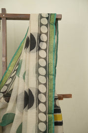 Off-White Kota Doria Saree - SROWKDS314