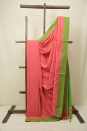 Peach Bengal Cotton Saree - SRPBCS175