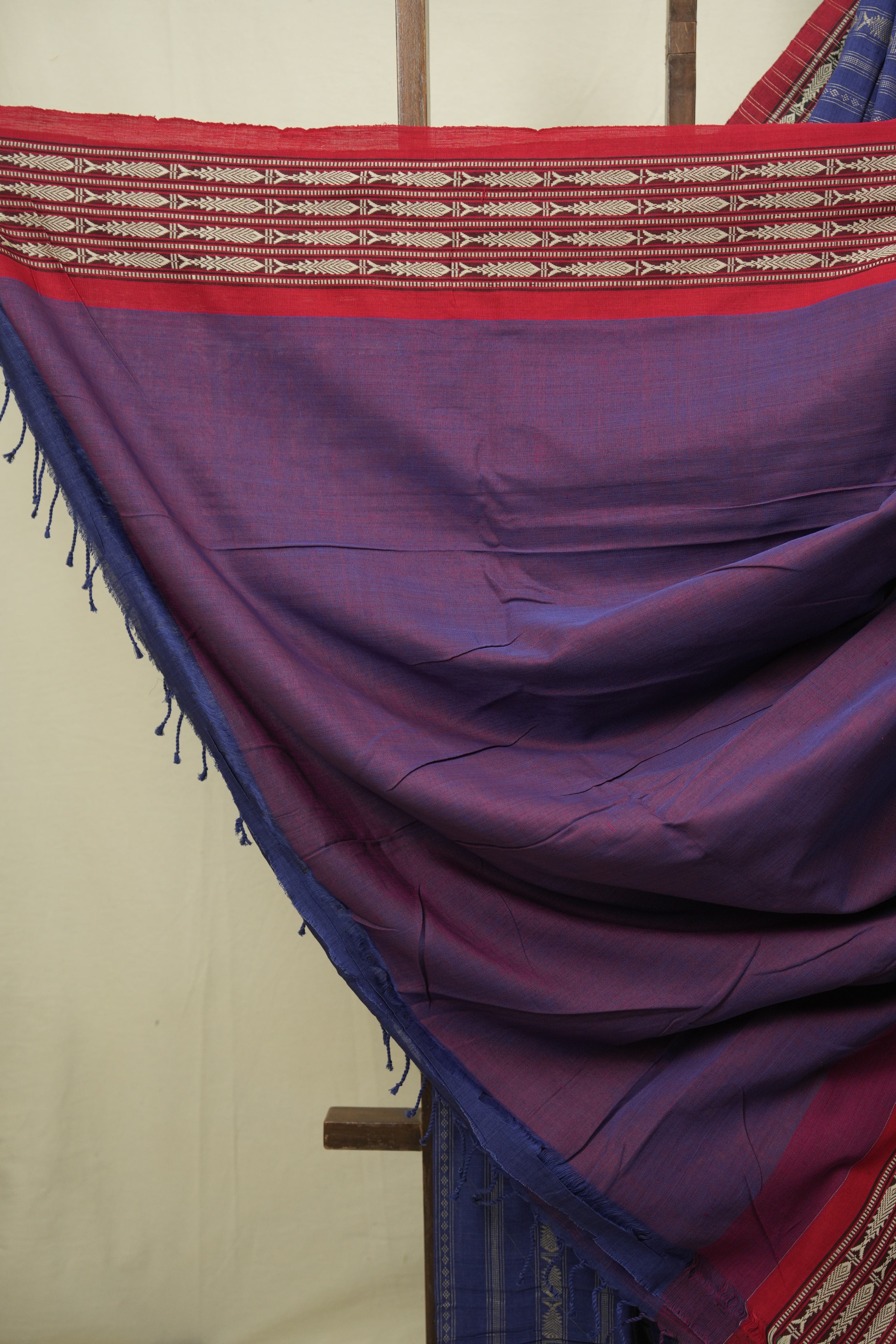 Navy Blue Bengal Cotton Saree - SRNBBCS179