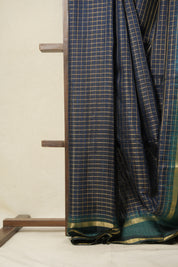 Navy Blue Raw Silk Saree - SRNBRSS917