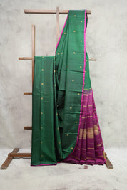 Dark Green Kanjeevaram Silk Saree-SRDGKSS807