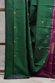 Dark Green Kanjeevaram Silk Saree-SRDGKSS807