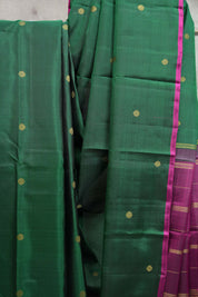 Dark Green Kanjeevaram Silk Saree-SRDGKSS807