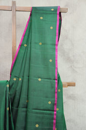 Dark Green Kanjeevaram Silk Saree-SRDGKSS807