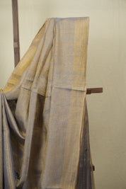 Purple Gold Tissue Linen Jamdani Saree - SRPGTLJS199