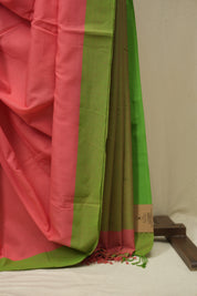 Peach Bengal Cotton Saree - SRPBCS175
