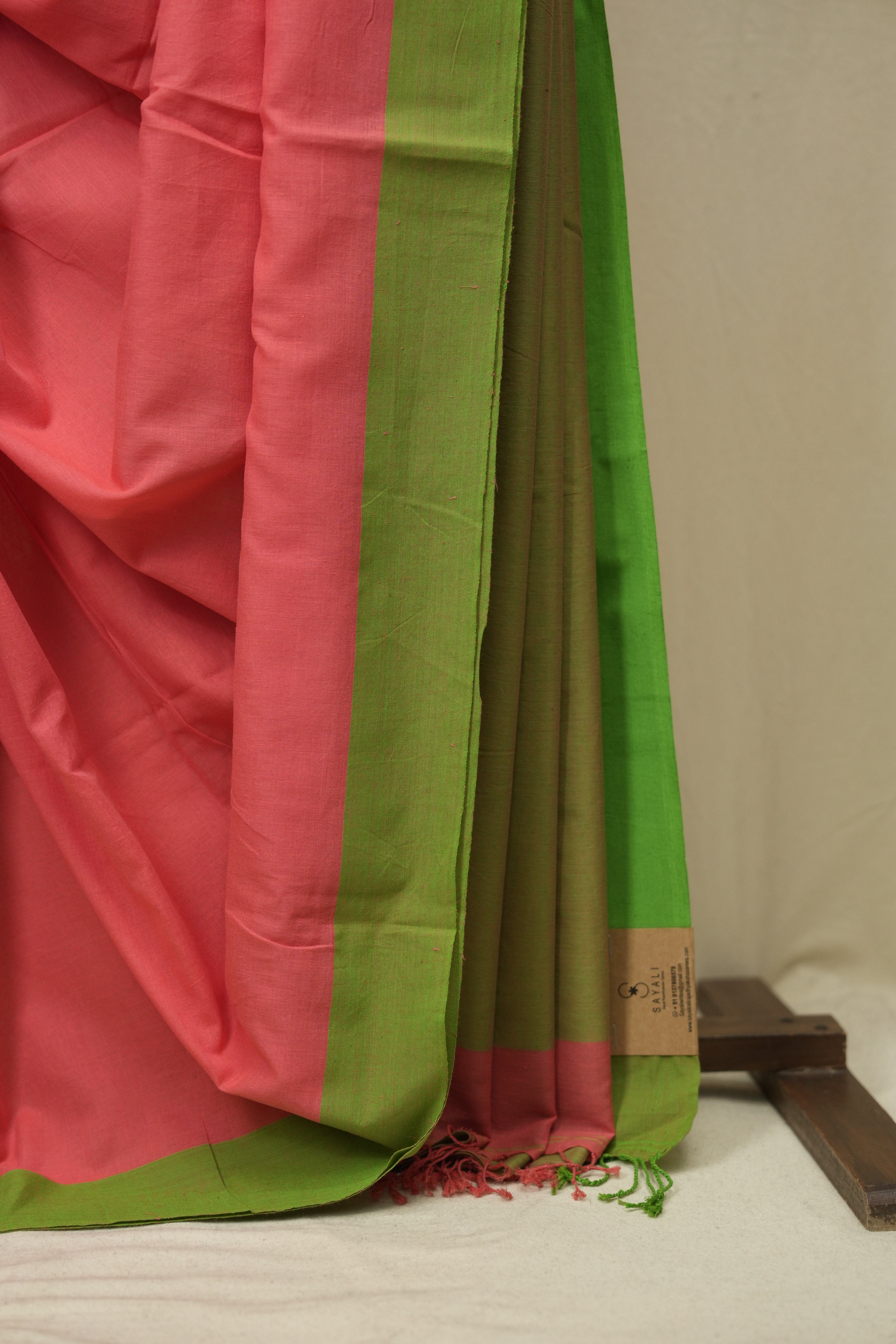Peach Bengal Cotton Saree - SRPBCS175