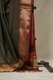 Green Gold Maheshwari Tissue Saree - SRGGMTS723