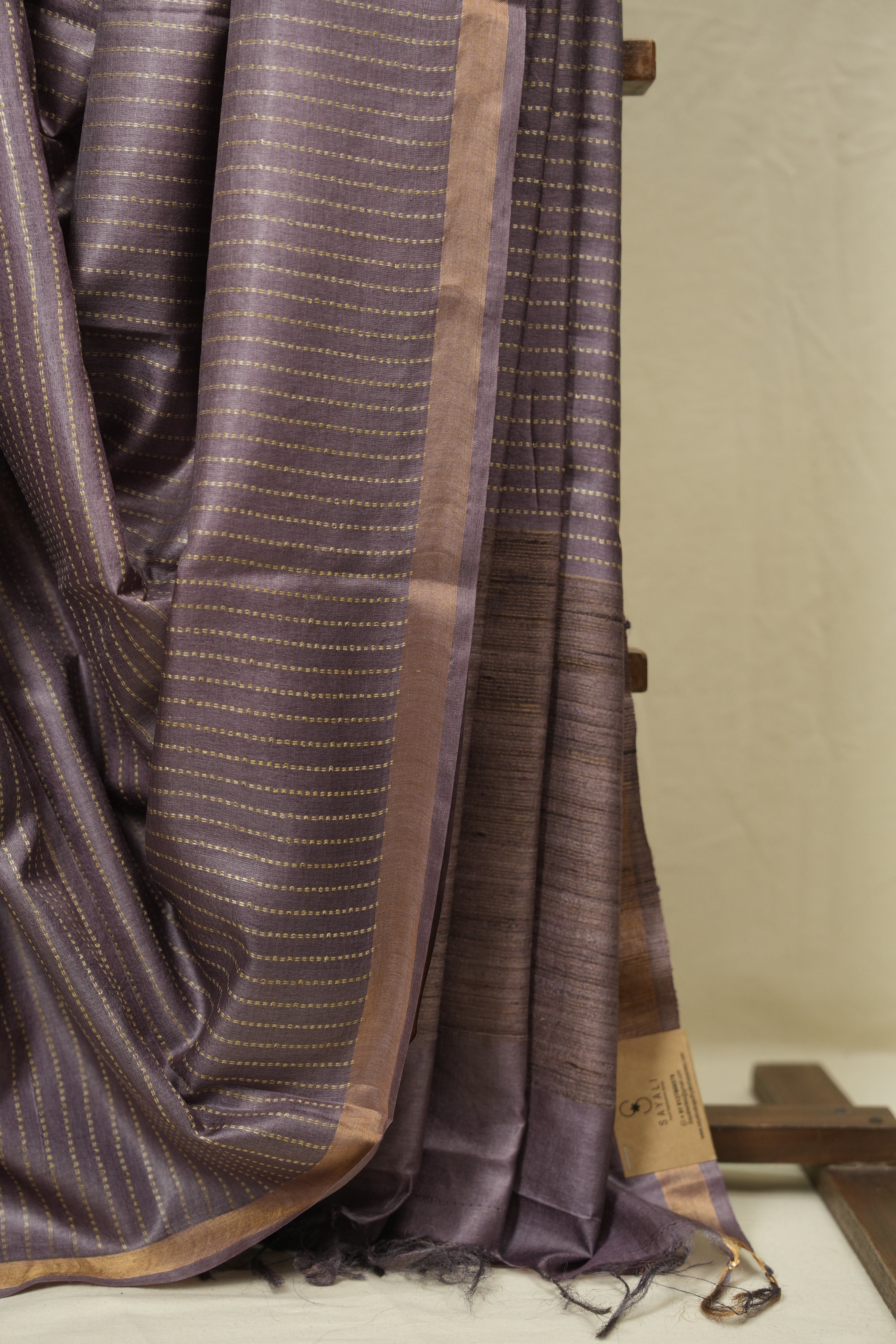Lilac Tussar Silk Saree - SRLTSS1883