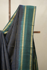 Navy Blue Raw Silk Saree - SRNBRSS917
