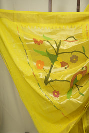 Lemon Yellow Cotton Paithani Saree - SRLYCPS766