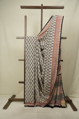 Off White HBP Cotton Saree - SROWCS3678