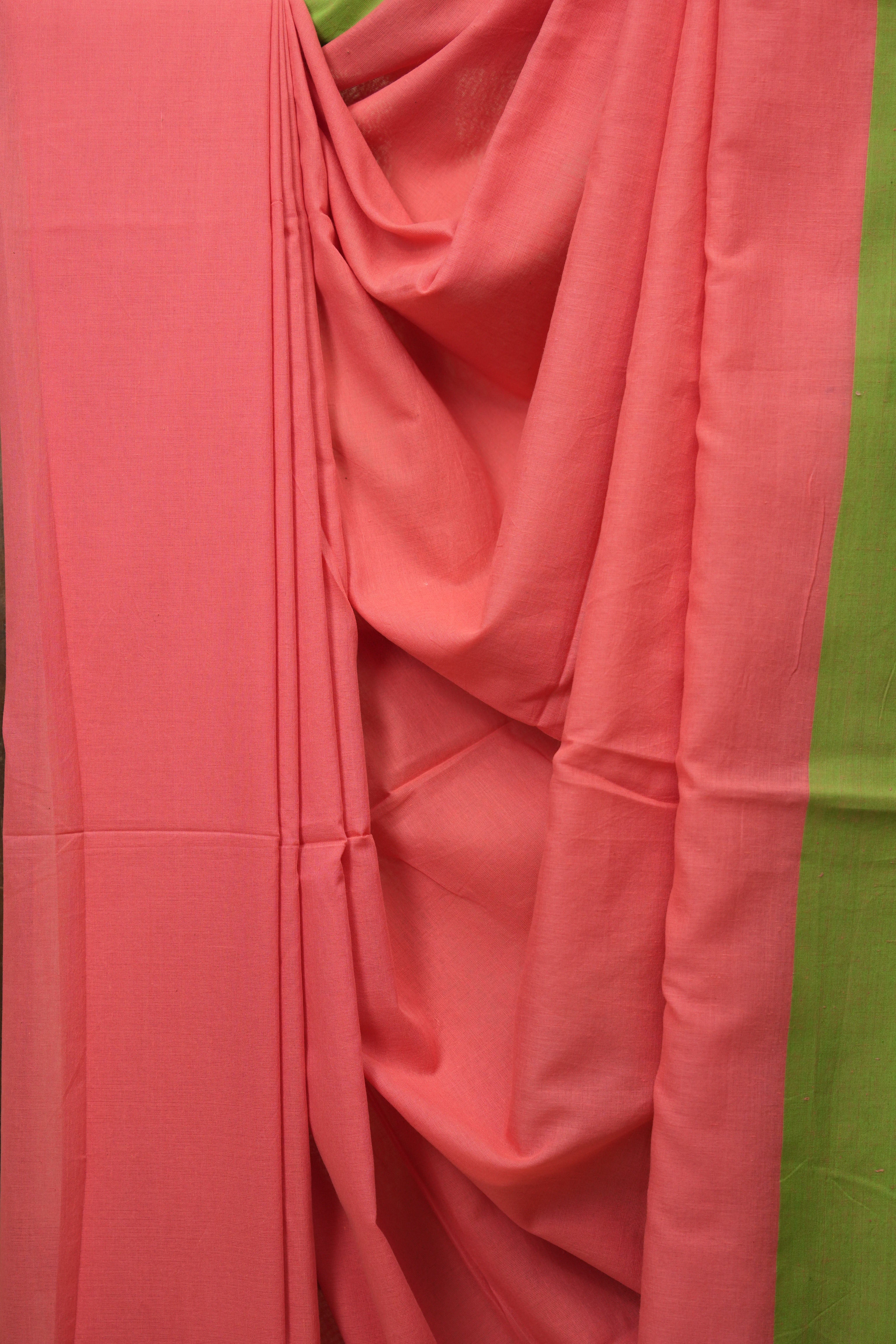 Peach Bengal Cotton Saree - SRPBCS175