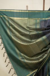 Navy Blue Raw Silk Saree - SRNBRSS917