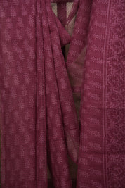 Magenta Kota Doria Saree - SRMKDS305