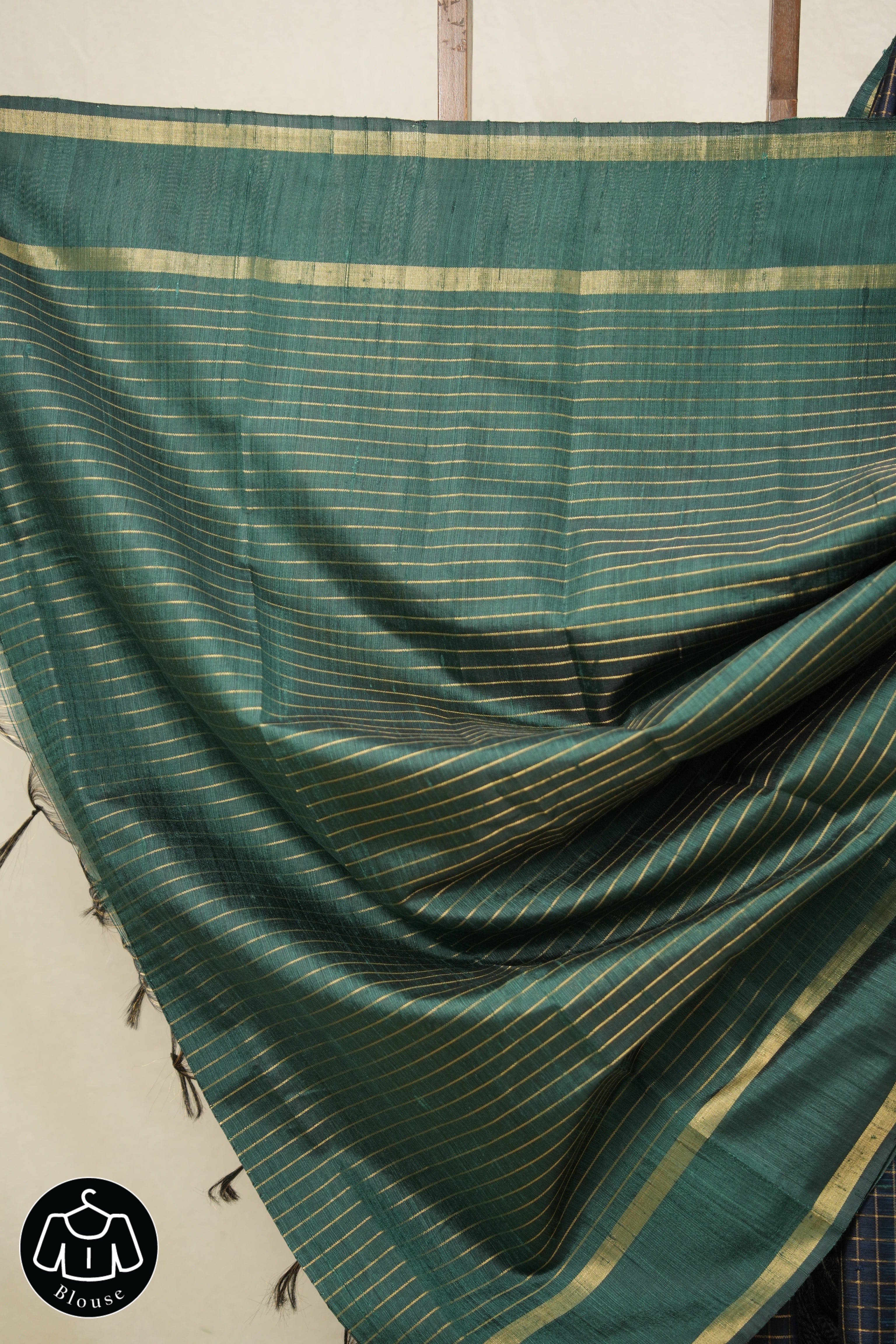 Navy Blue Raw Silk Saree - SRNBRSS917