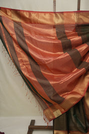 Green Gold Maheshwari Tissue Saree - SRGGMTS723