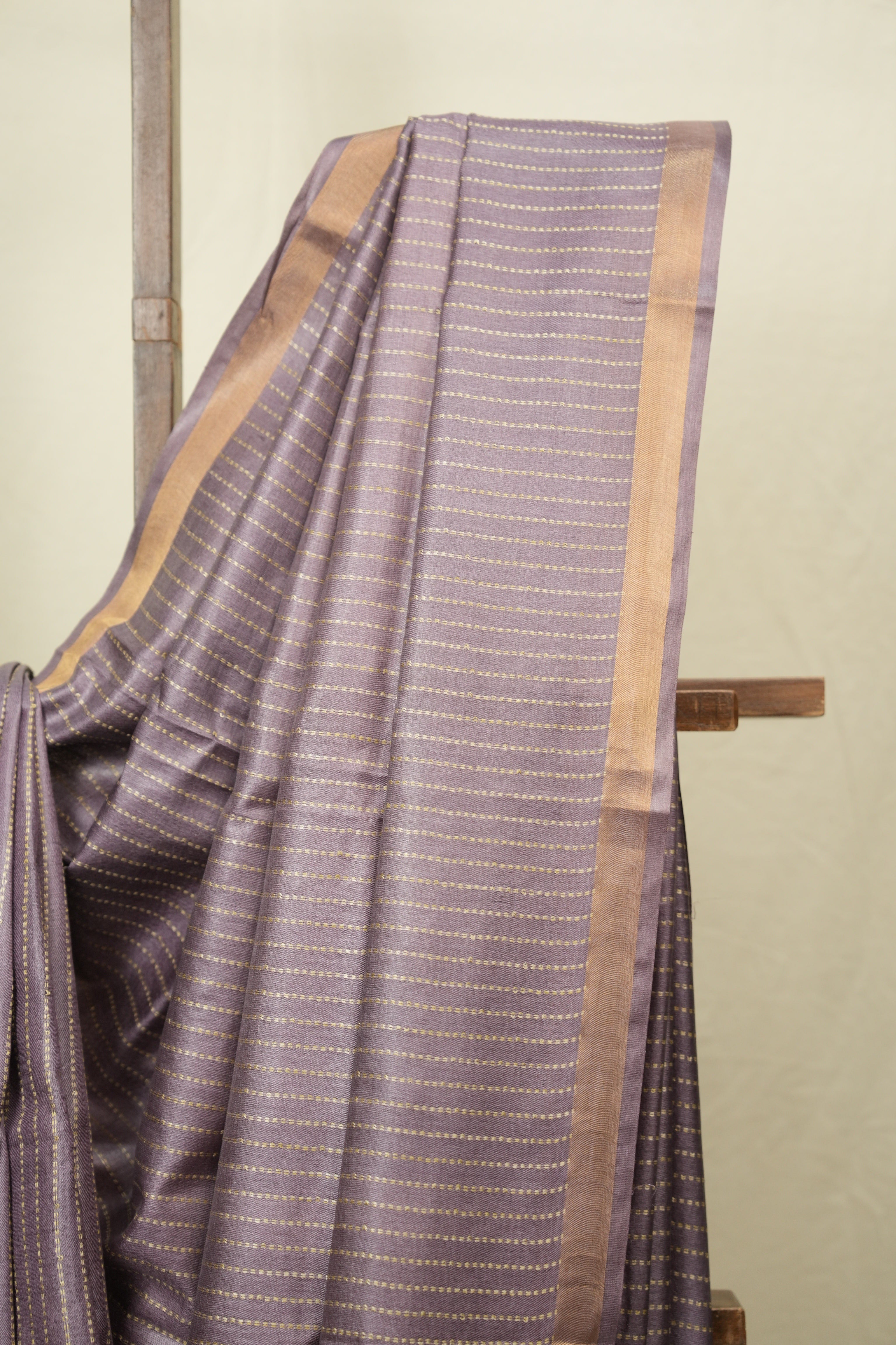 Lilac Tussar Silk Saree - SRLTSS1883