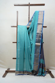 Blue Maheshwari Tissue Saree - SRBMTS550
