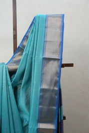 Blue Maheshwari Tissue Saree - SRBMTS550