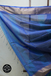 Blue Maheshwari Tissue Saree - SRBMTS550