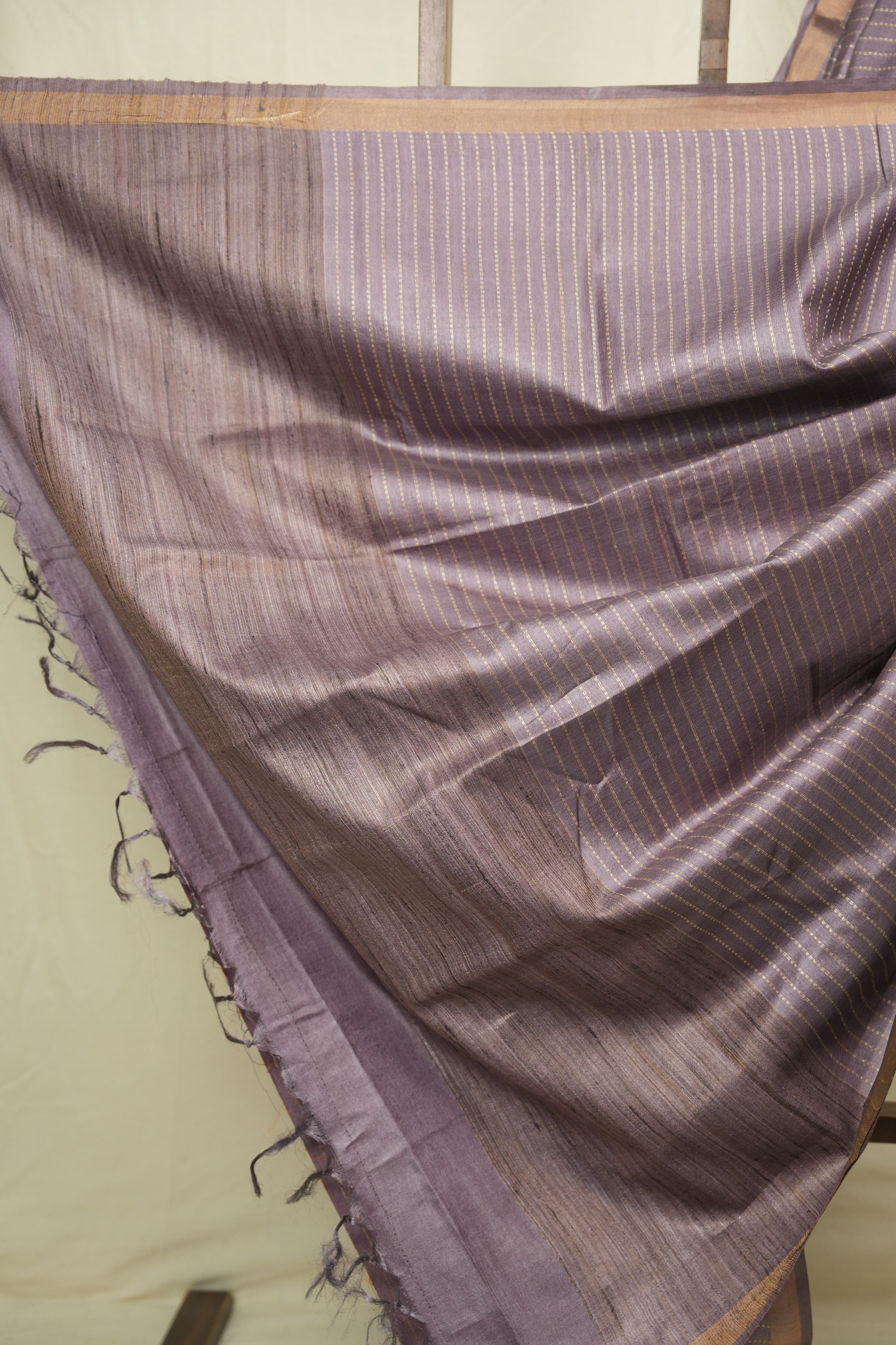 Lilac Tussar Silk Saree - SRLTSS1883