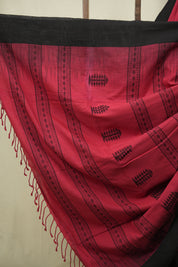 Red Bengal Cotton Saree - SRRBCS180