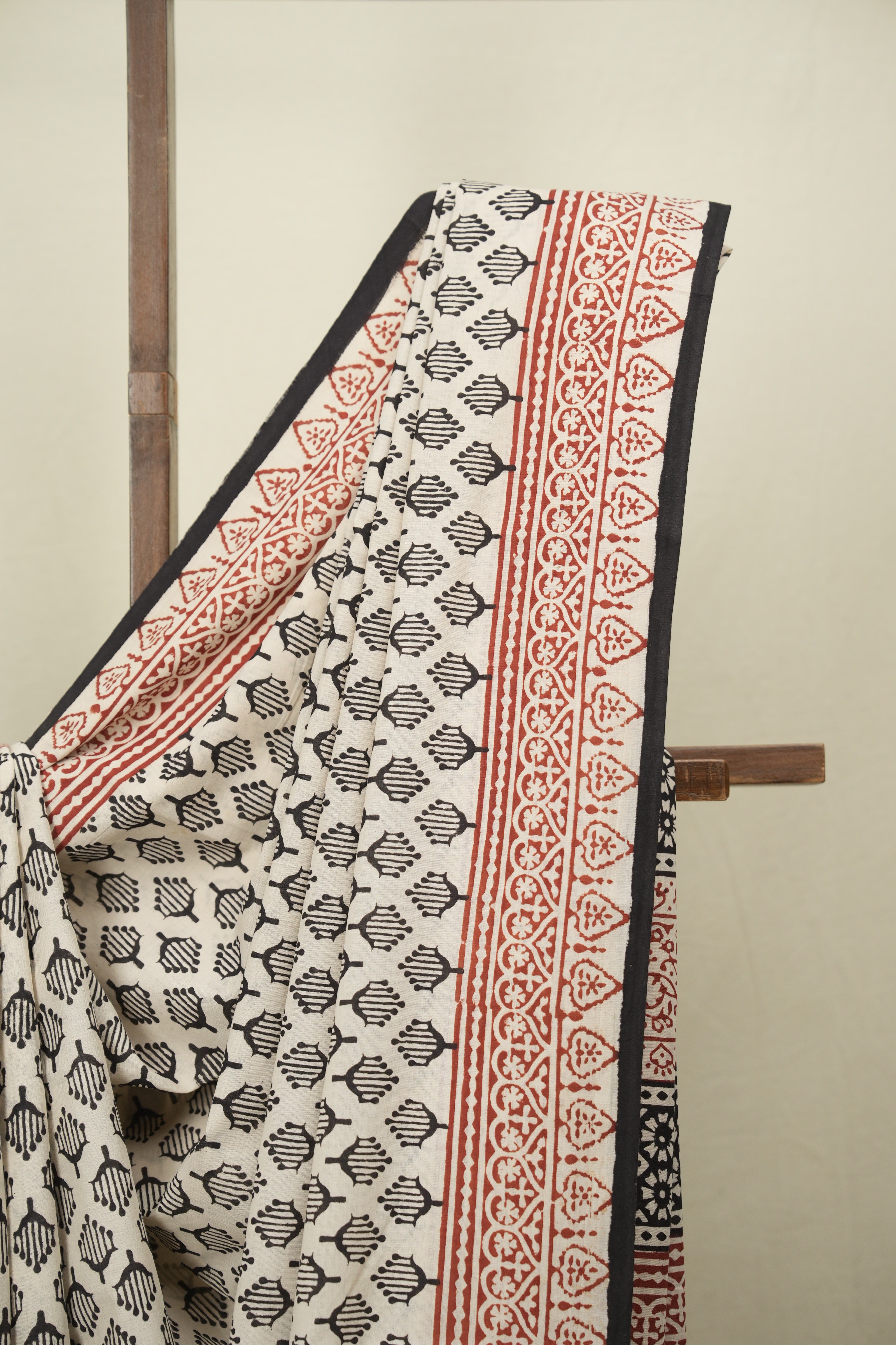 Off White HBP Cotton Saree - SROWCS3678