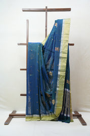 Peacock Blue Chanderi Cotton Silk Saree - SRPBCSS385