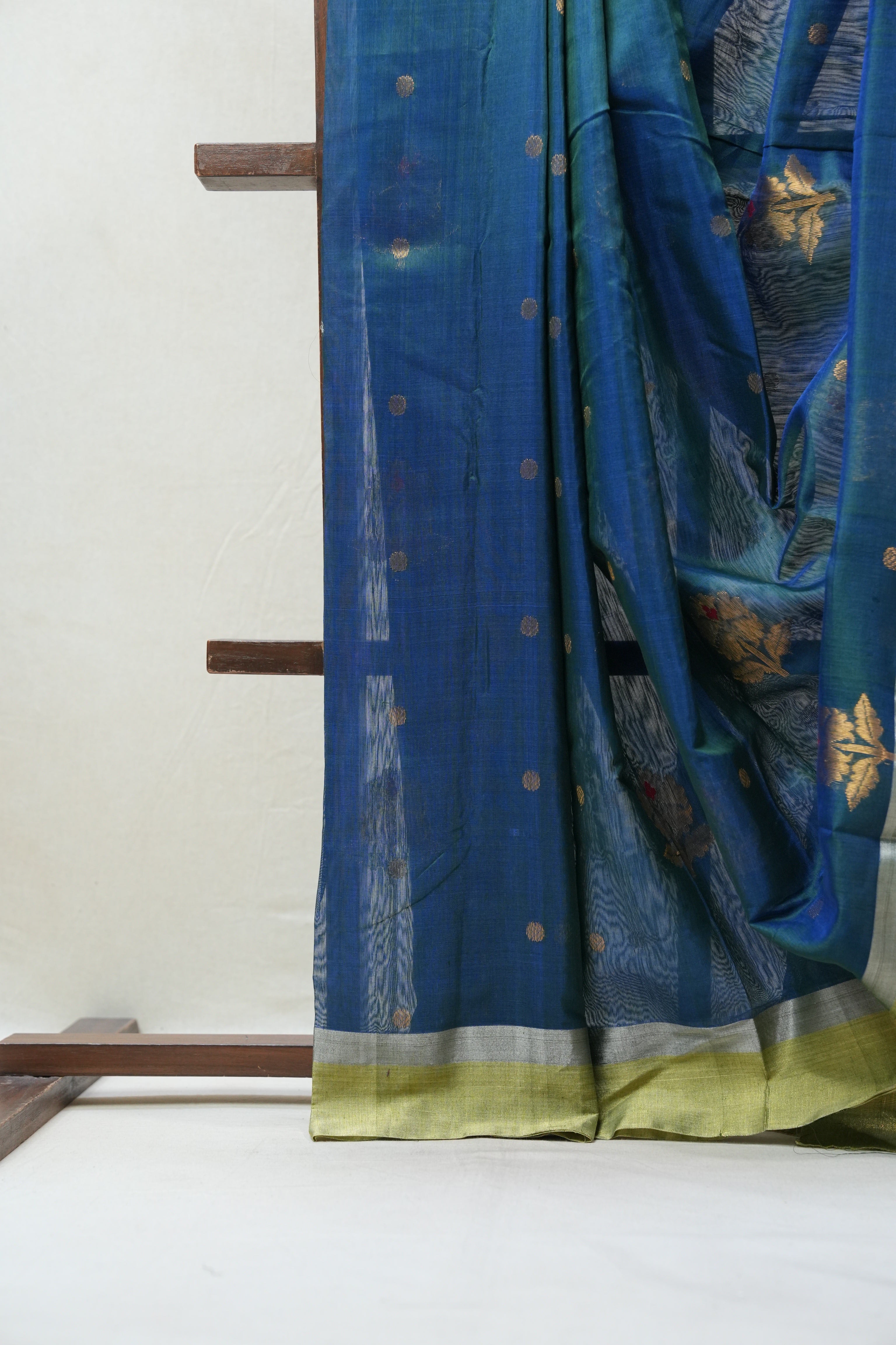 Peacock Blue Chanderi Cotton Silk Saree - SRPBCSS385