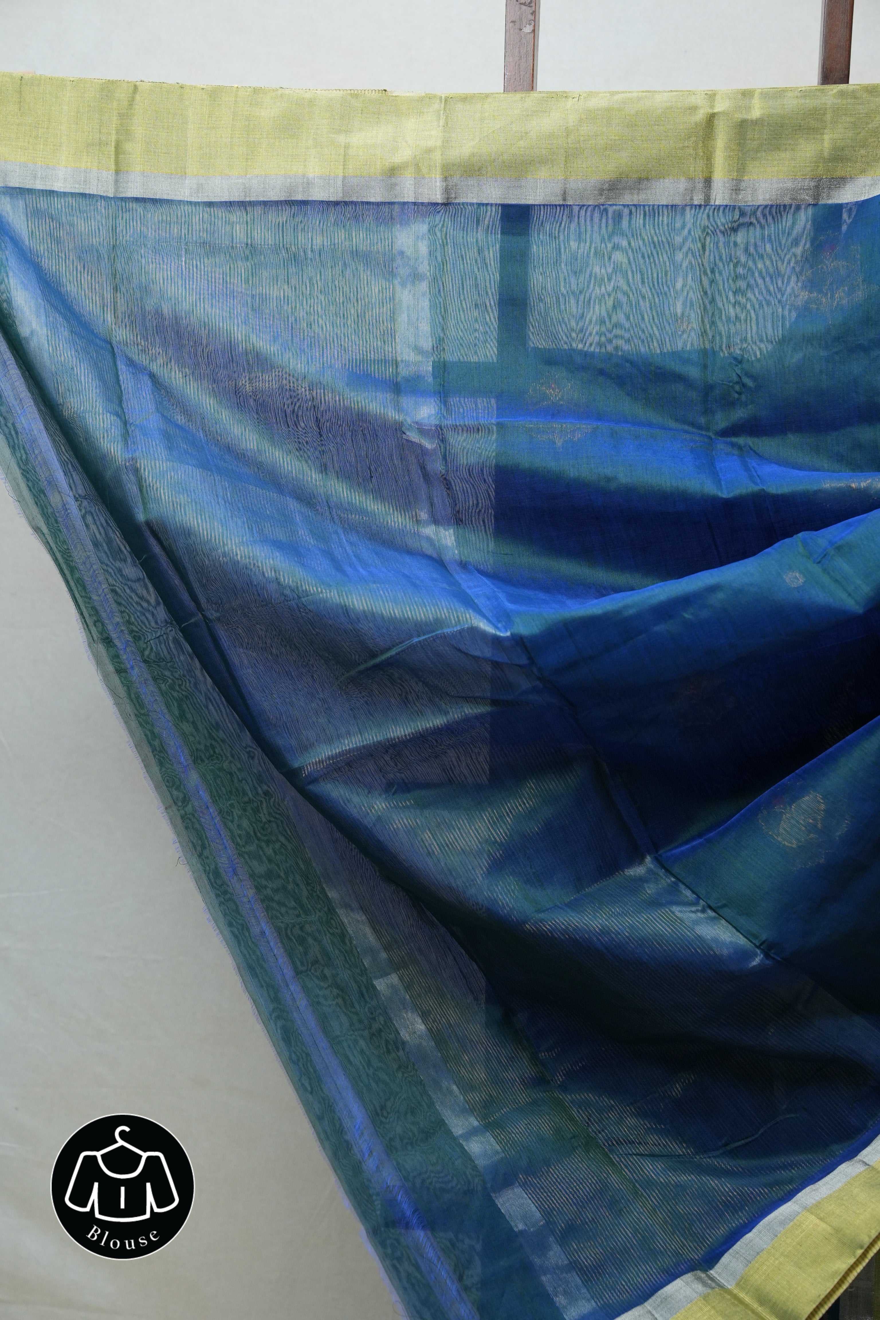 Peacock Blue Chanderi Cotton Silk Saree - SRPBCSS385