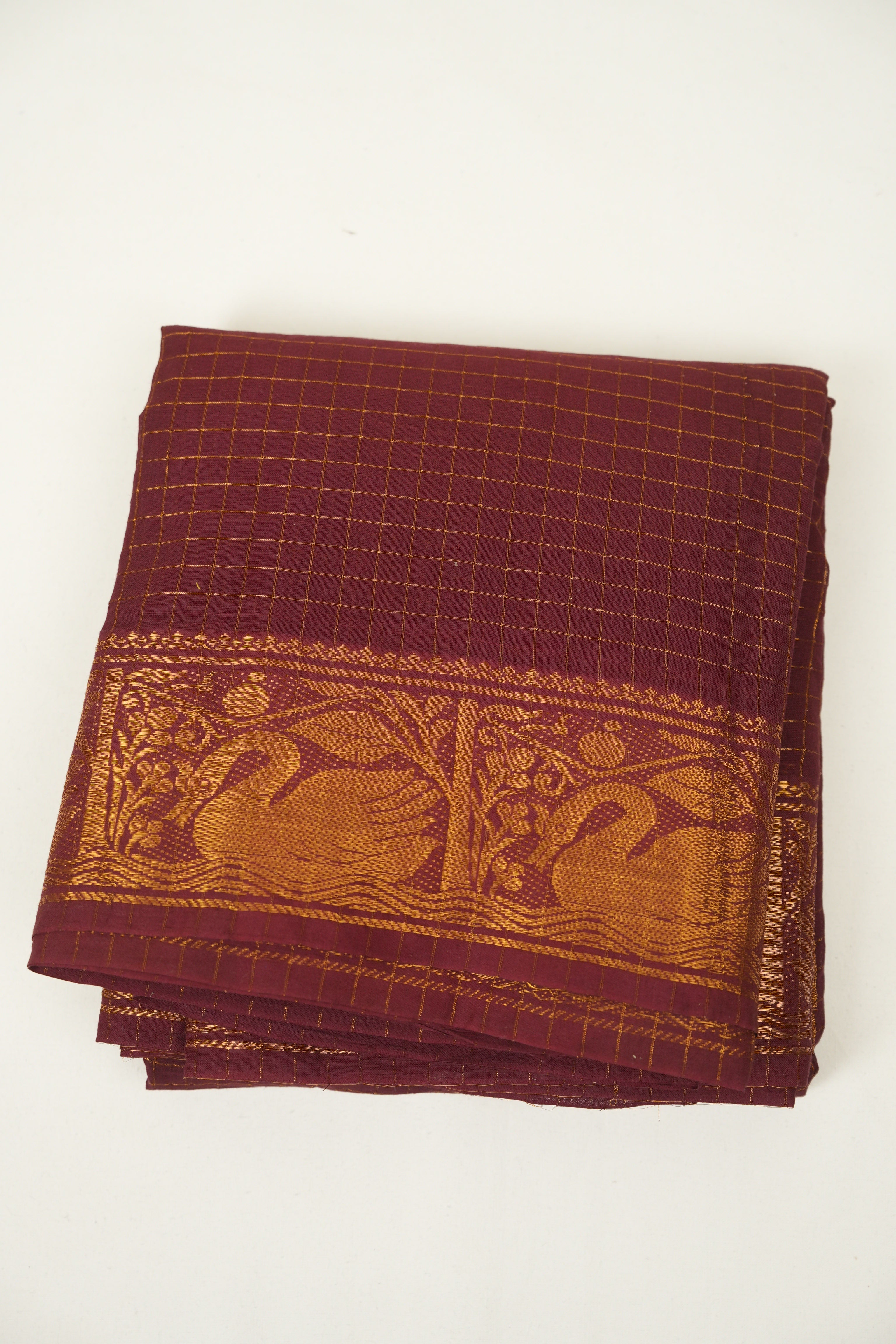 Maroon Sungudi Cotton Saree - SRMSCS188