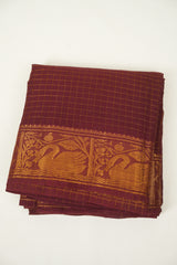 Maroon Sungudi Cotton Saree - SRMSCS188