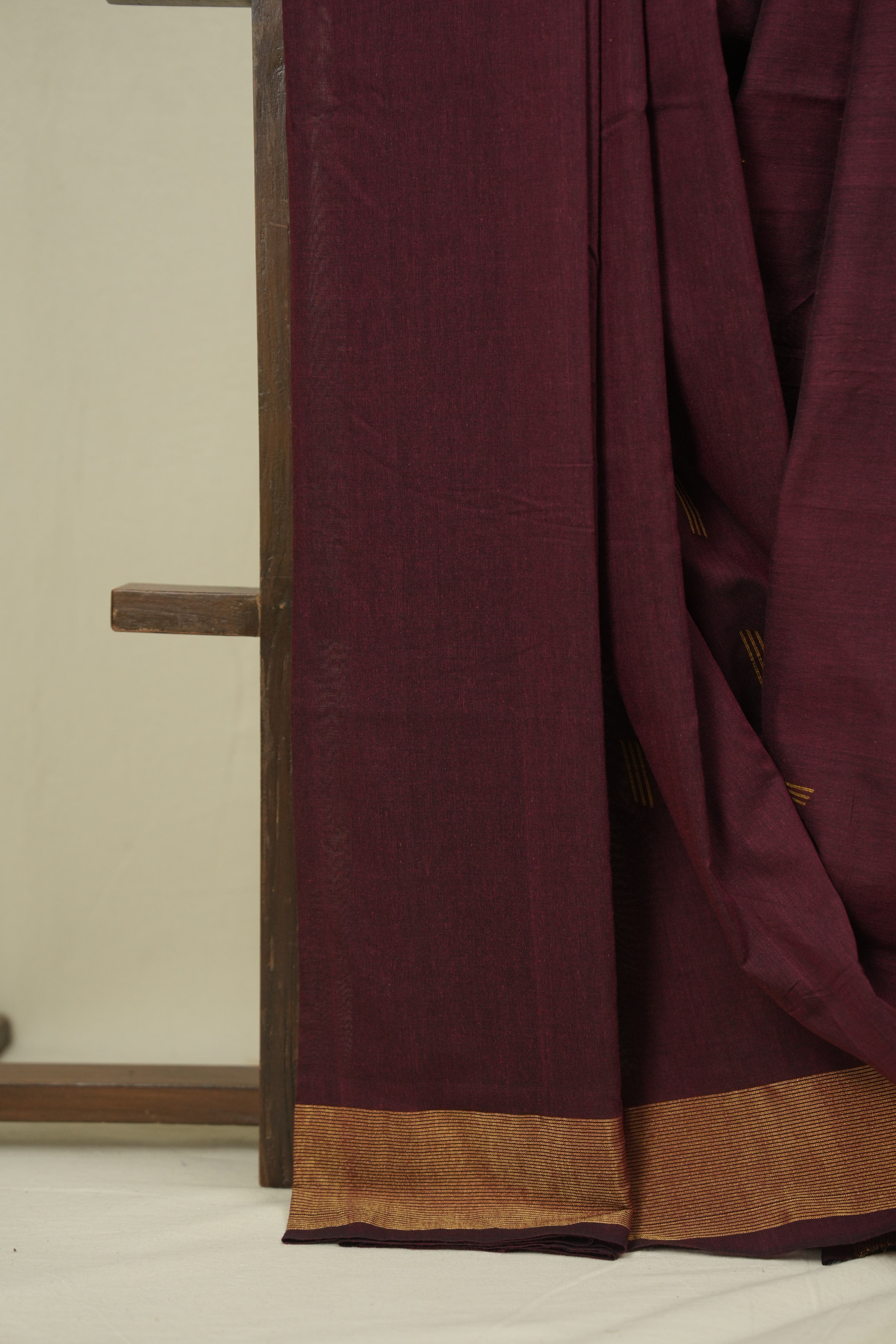 Maroon Cotton Paithani Saree - SRMCPS765