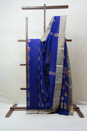 Blue Chanderi Cotton Silk Saree - SRBCSS387