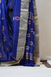Blue Chanderi Cotton Silk Saree - SRBCSS387