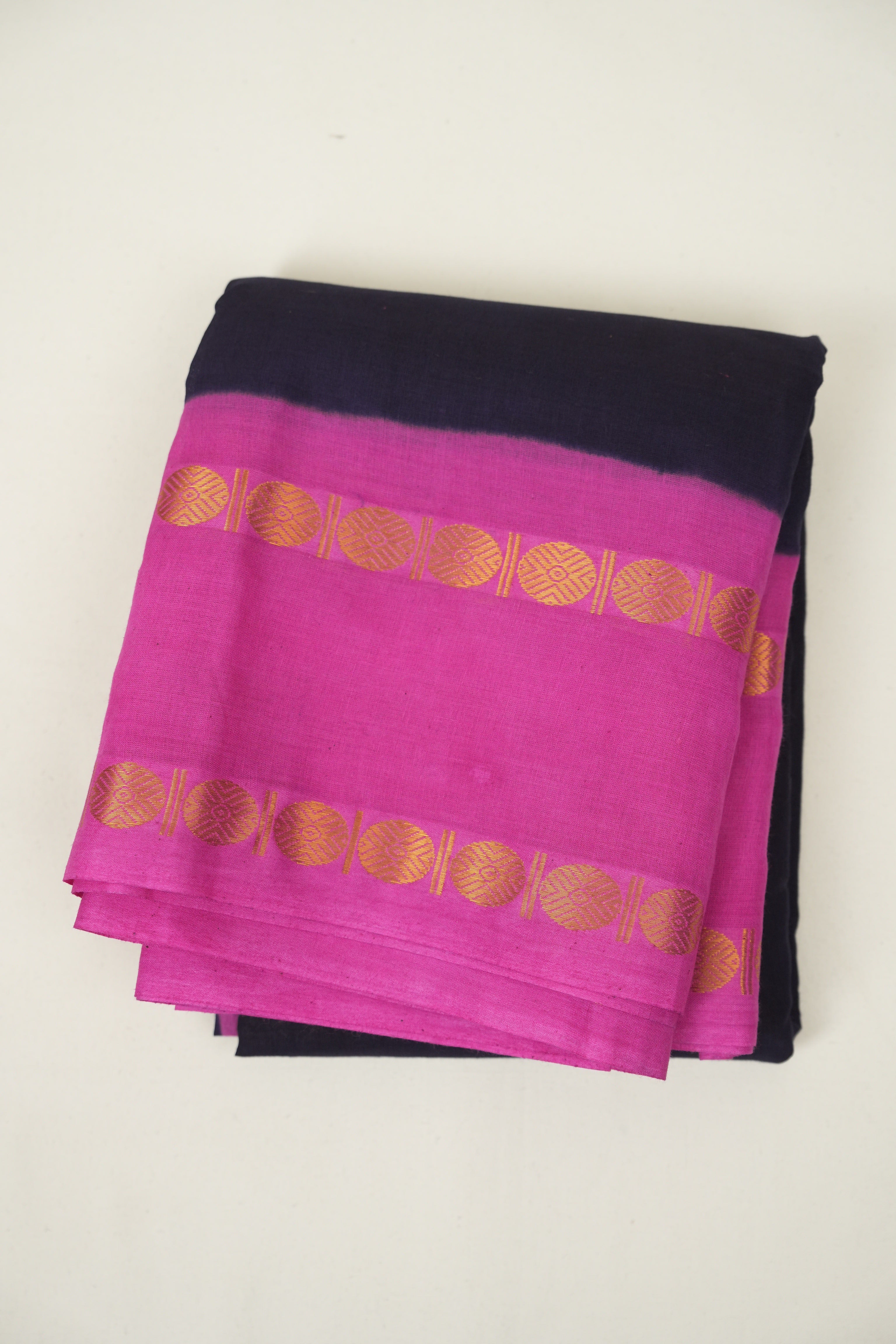 Navy Blue Sungudi Cotton Saree - SRNBSCS185