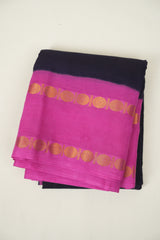 Navy Blue Sungudi Cotton Saree - SRNBSCS185