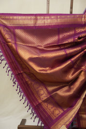 Checkered Blue Gadwal Silk Saree - SRCBGSS542