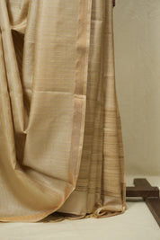 Cream Tussar Silk Saree - SRCTSS1875