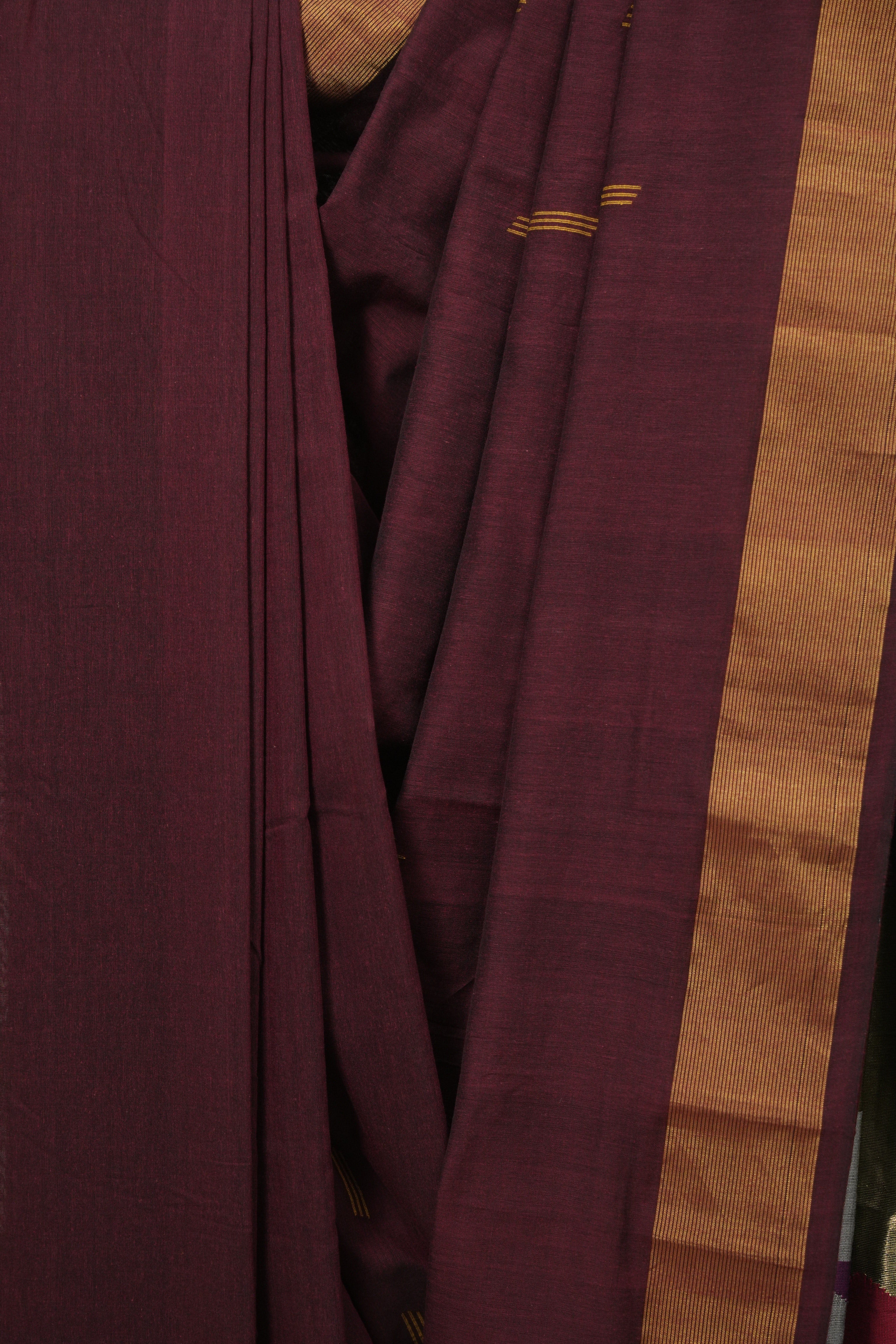 Maroon Cotton Paithani Saree - SRMCPS765