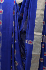 Blue Chanderi Cotton Silk Saree - SRBCSS387