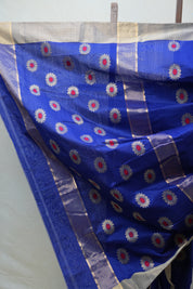 Blue Chanderi Cotton Silk Saree - SRBCSS387