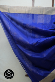 Blue Chanderi Cotton Silk Saree - SRBCSS387